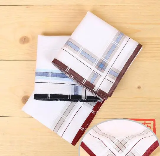 Мужской Клетчатый Карманный платок Hanky из 100% хлопка 12 шт. в упаковке разные цвета