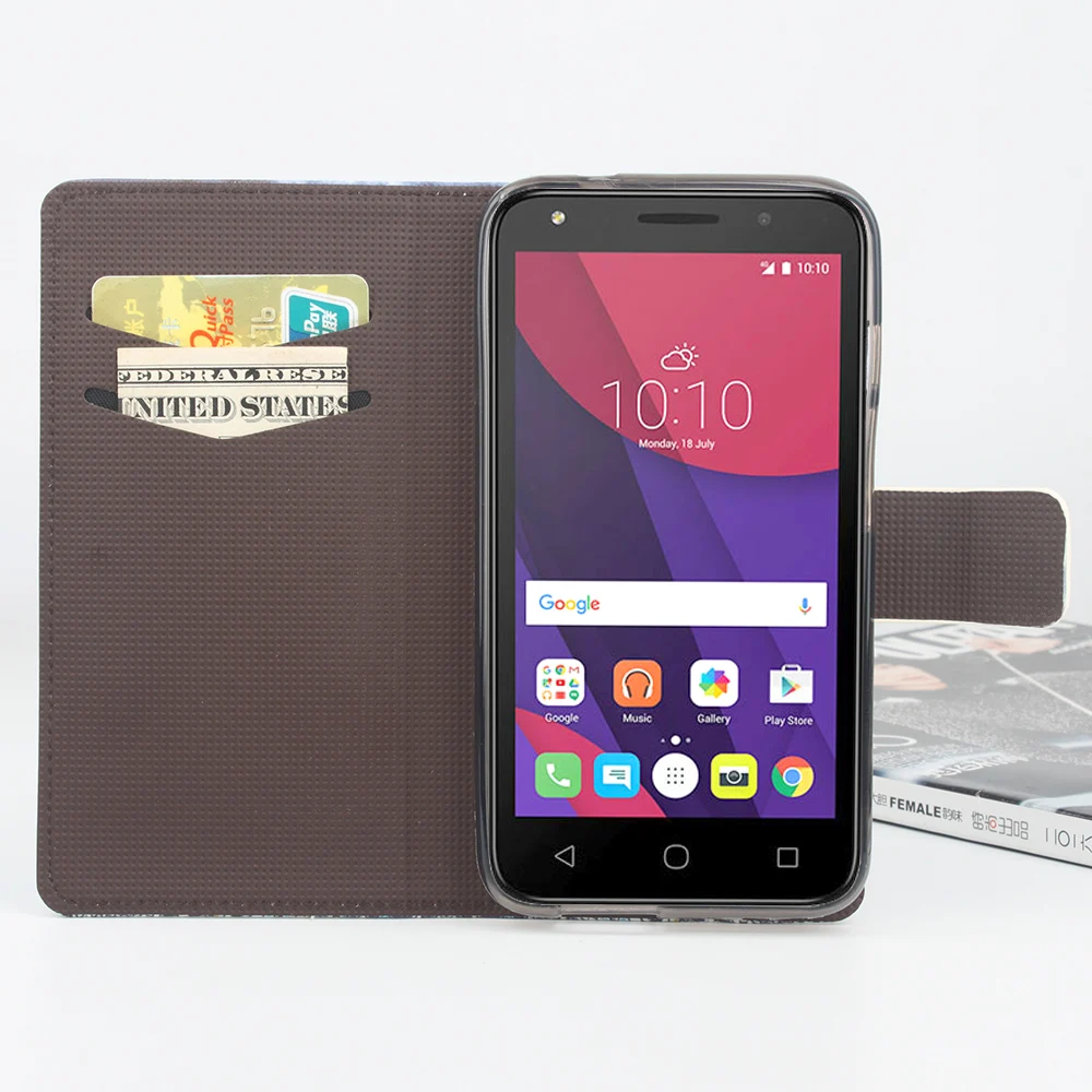 HongBaiwei для Alcatel One Touch Pixi 4 5045X чехол Модная девушка Бабочка узор флип кожаный
