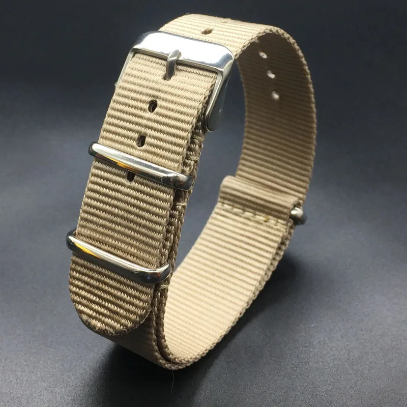 Nylon NATO Watchband Watch Strap Pin Buckle 18mm 20mm 22mm Striped Replacement Band Watch Accessories Black,Blue,Brown,White