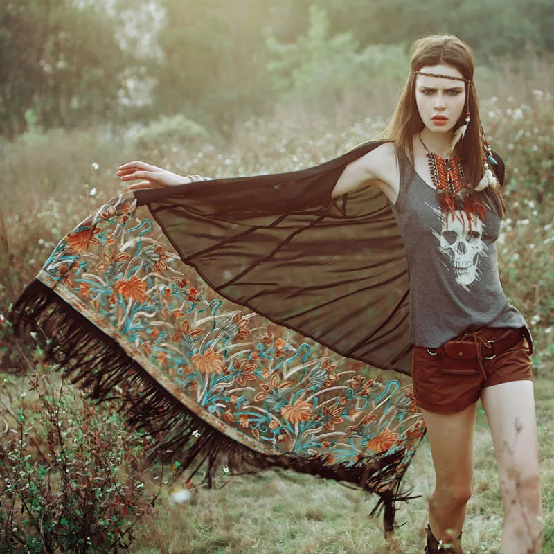 Женский шифоновый кардиган с бахромой новый весенне-летний жакет в европейском и