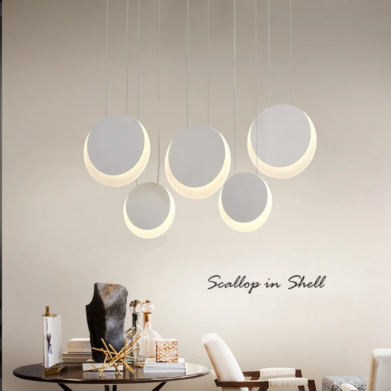 LukLoy Moon Pendant Lights Loft Hanging Light Fixture Kitchen Hanglamp Living Room Bedside Lamp Luminaire | Освещение