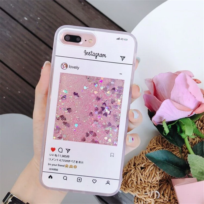 Чехол для iPhone X 6 6S 7 8 Plus Модный чехол девочек чашка кофе жидкий зыбучий песок