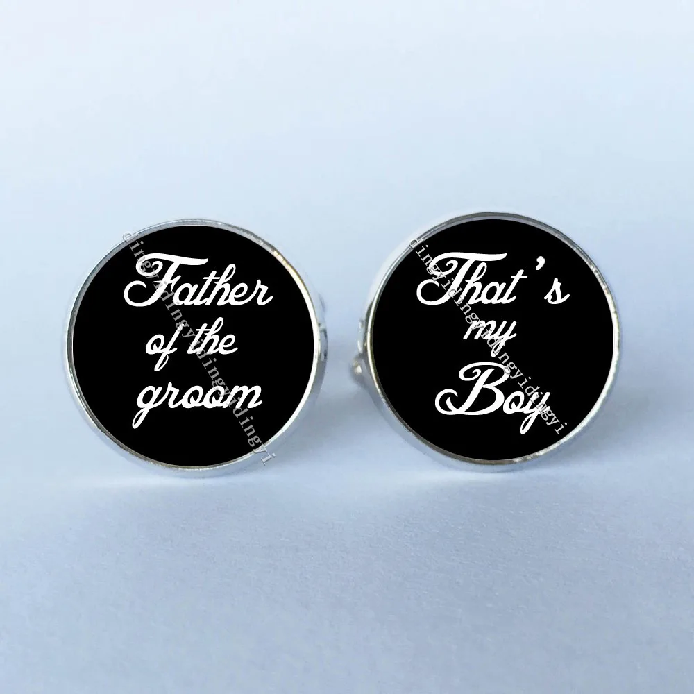 Запонки для шафера мужские Свадебные с любыми надписями на черном и белом фоне