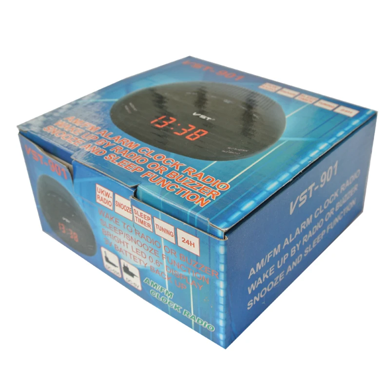 Светодиодный AM FM радиоприемник цифровой фирменный будильник с подсветкой