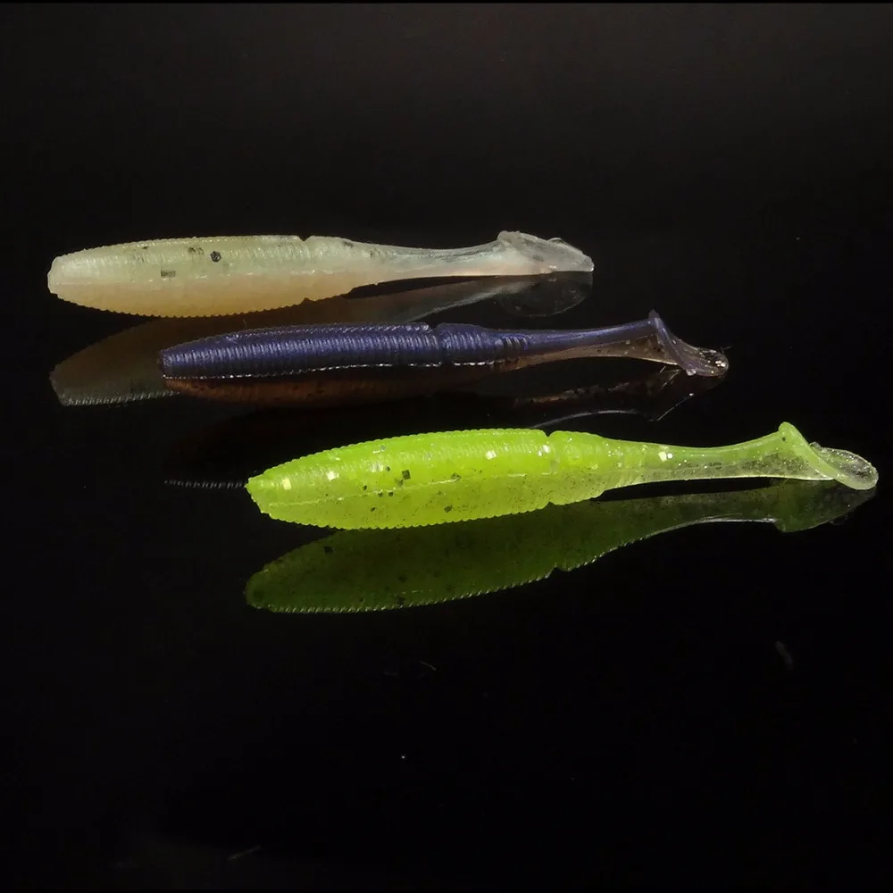 Мягкий Шад Прикормы весло хвост 5 см для Японии червя swimbait кремния резиновые