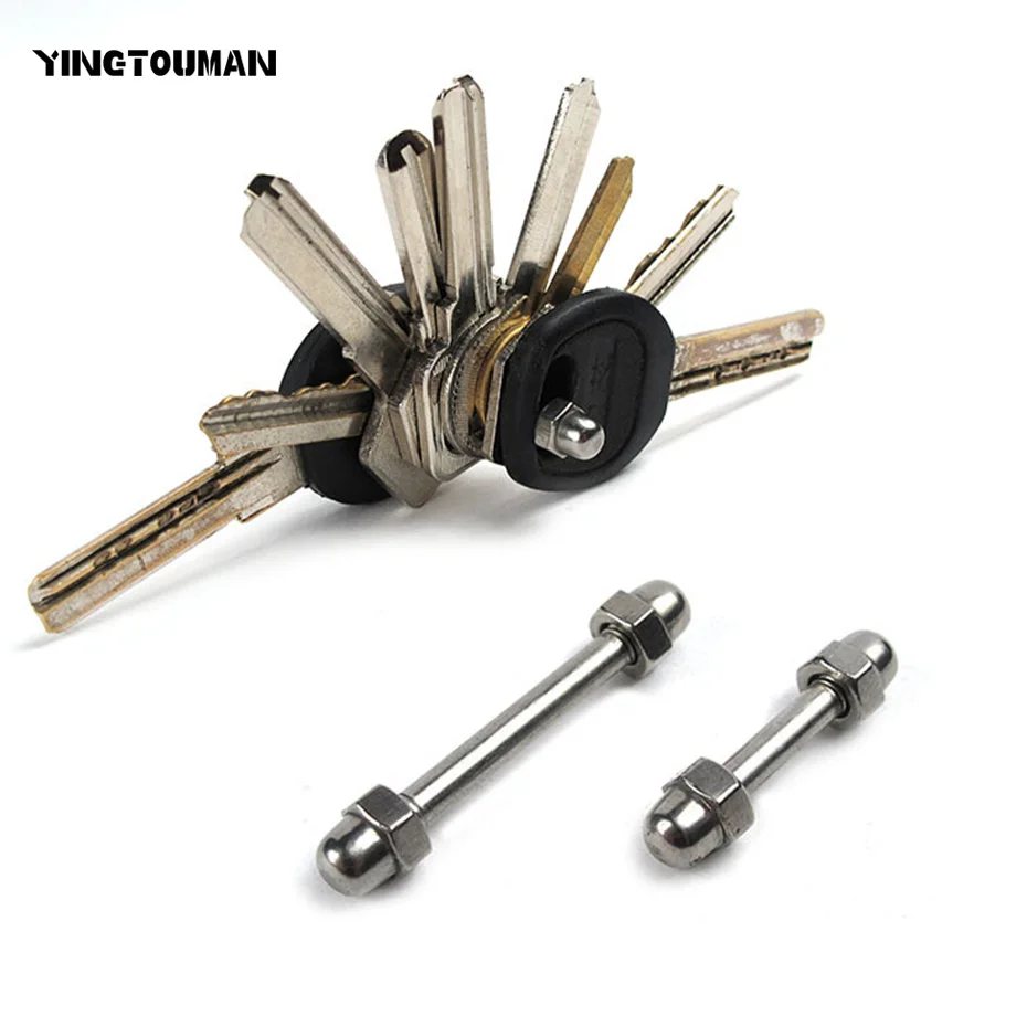 

YINGTOUMAN 10pcs/lot Outdoor Equipment EDC Tools Key Chain Pocket Camping Multi Tools Lever Key Holder Keys Ring