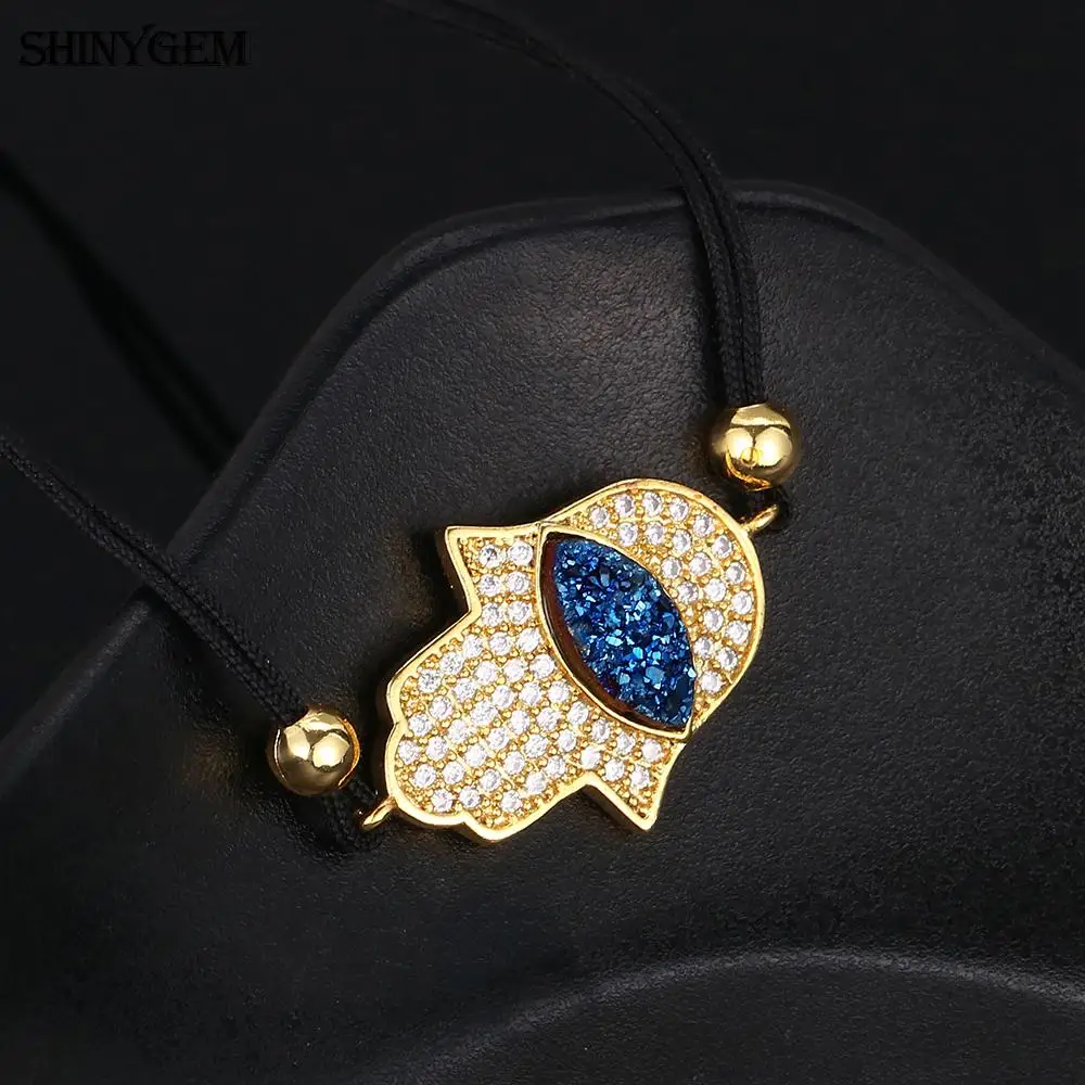 ShinyGem Регулируемый Турецкий Дурной глаз браслет с подвесками ручная работа