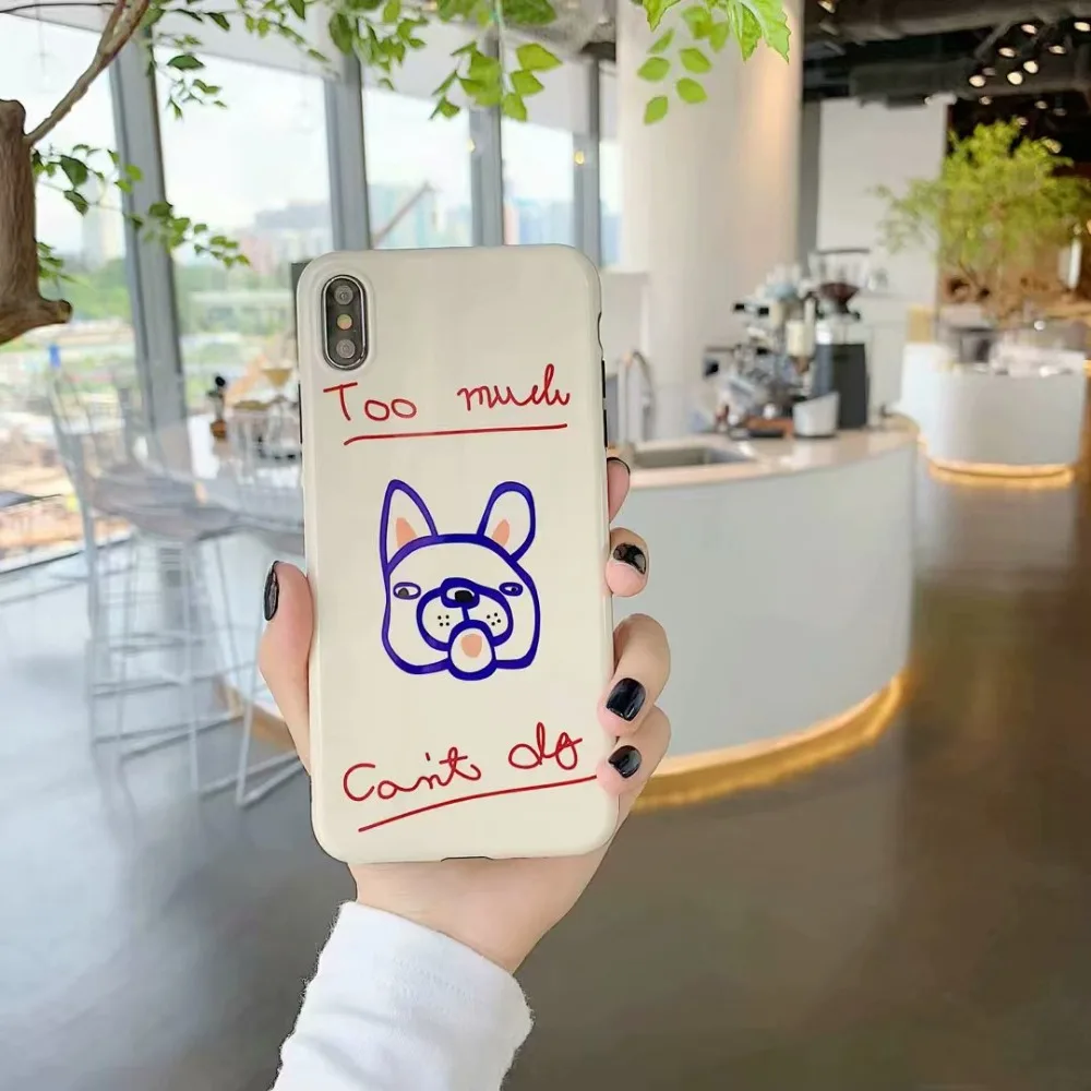 ORYKSZ Cute Cartoon Dog Phone Case For iphone XS Max XR X 6 6S 8 7 plus Back Cover Silicone Glossy Cases Capa |