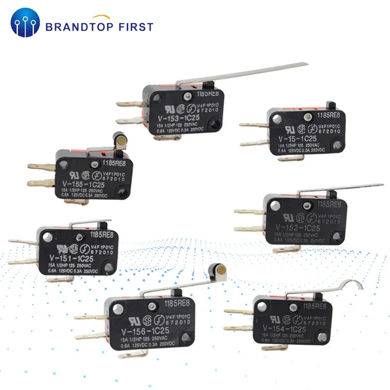 V-151-1C25/V-152-1C25/V-153-1C25/V-154-1C25/V-155-1C25/V-156-1C25/V-15-1C25/V-15-1B5/Мгновенный микро концевой выключатель