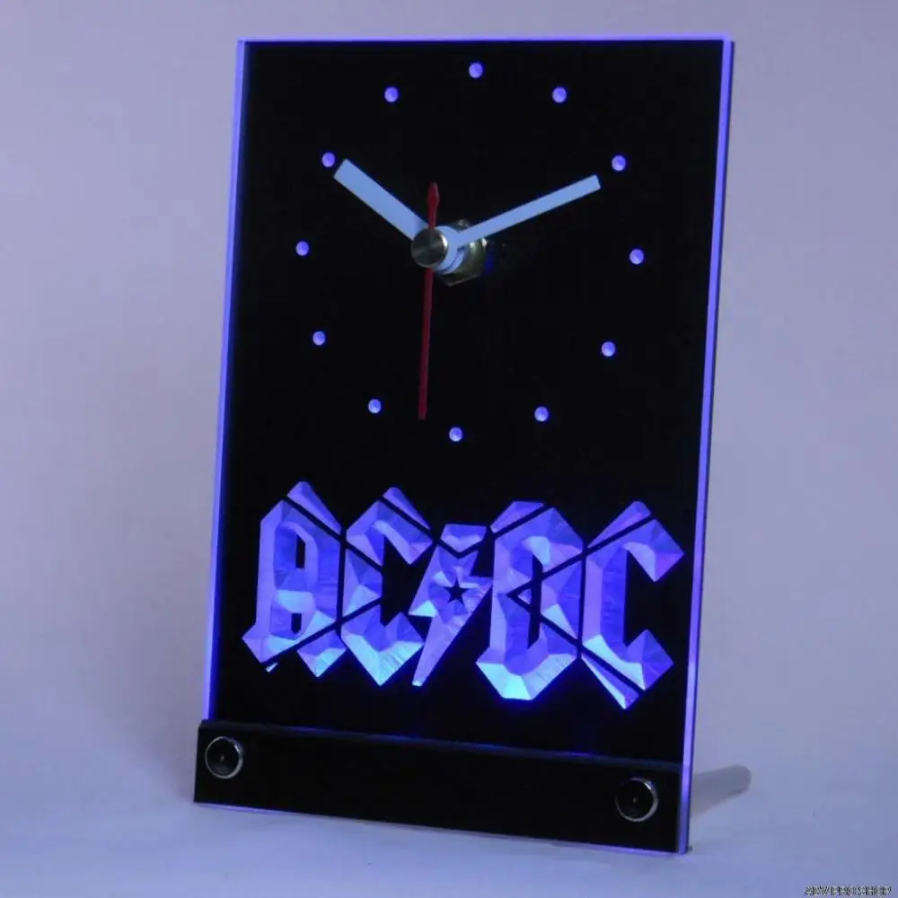 Tnc0148 ACDC AC/DC Группа Музыка Бар Клуб стол 3D светодиодный часы