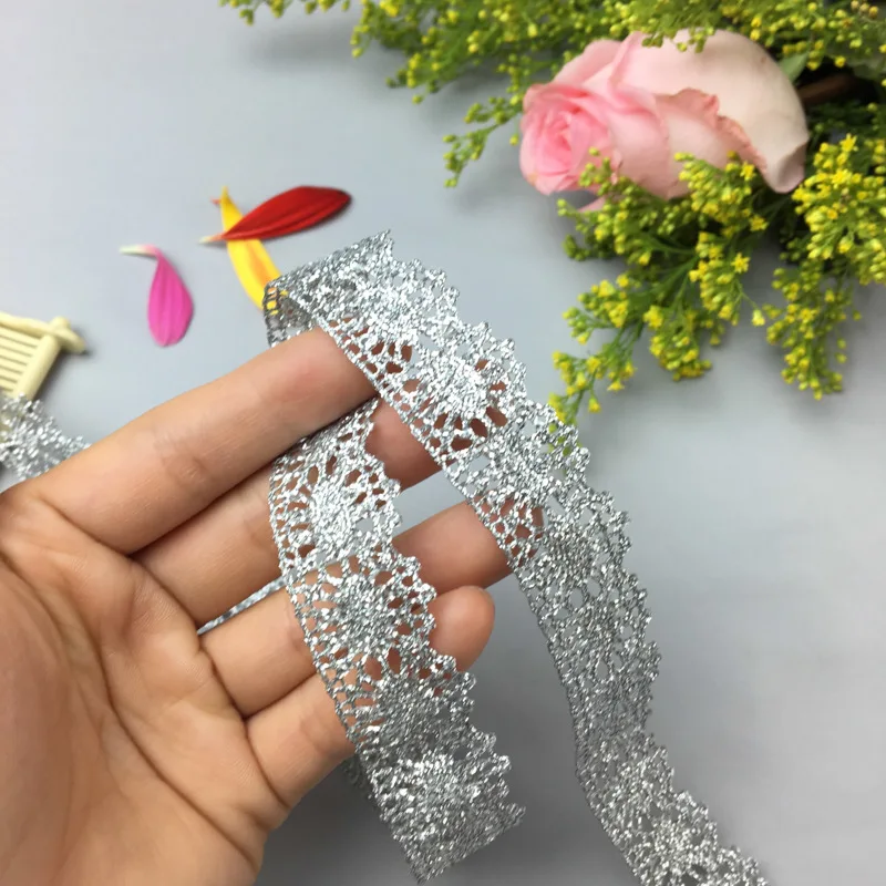 2 ярда 20 мм серебряное кружево|Кружево| |