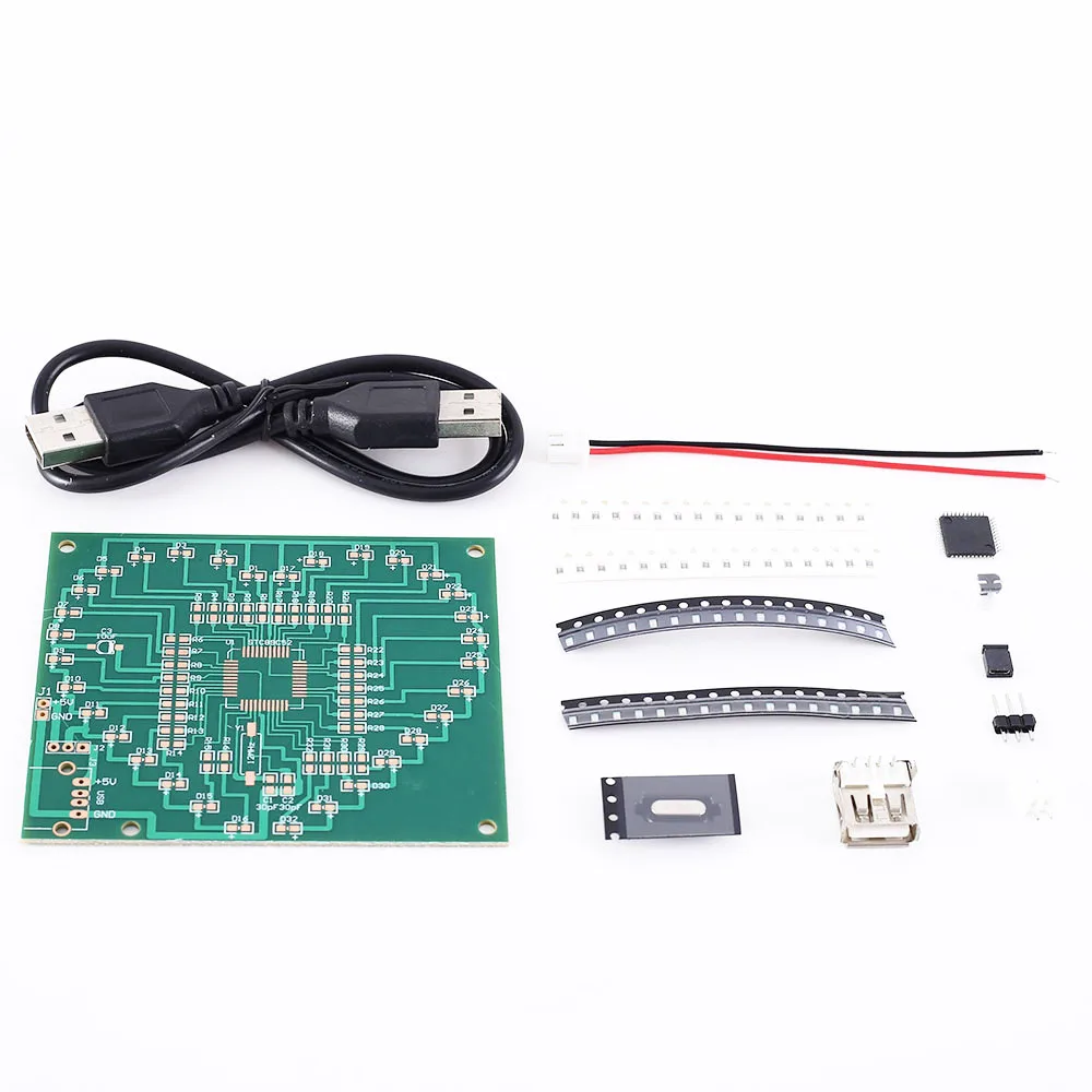 DIY Kit SMD светодиодный светильник в форме сердца цикл лампа с USB кабелем электронные