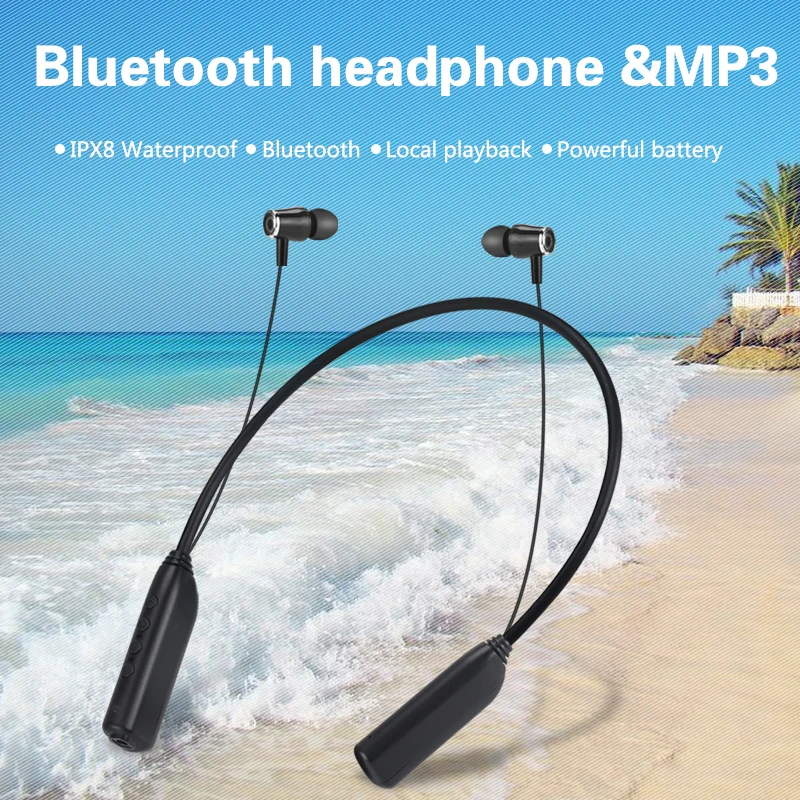 IPX8 водонепроницаемый MP3-плеер Aptx 8 Гб 16 спортивные Bluetooth наушники музыкальный