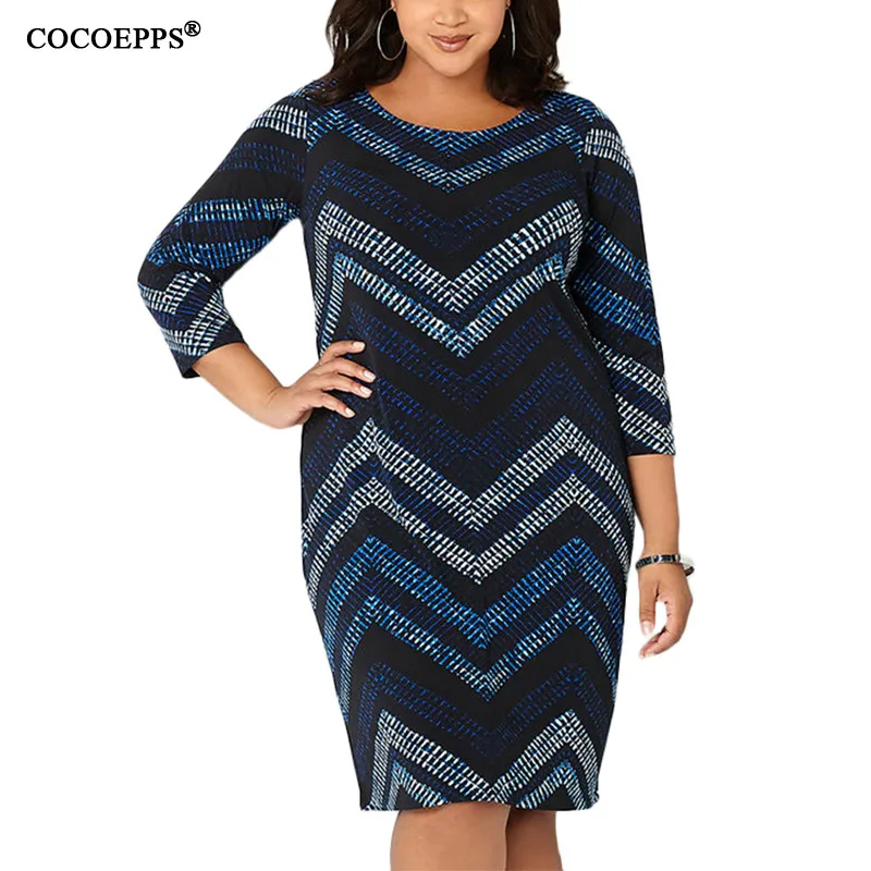 Женские платья с принтом большого размера на осень и зиму 2019 модные плюс женская