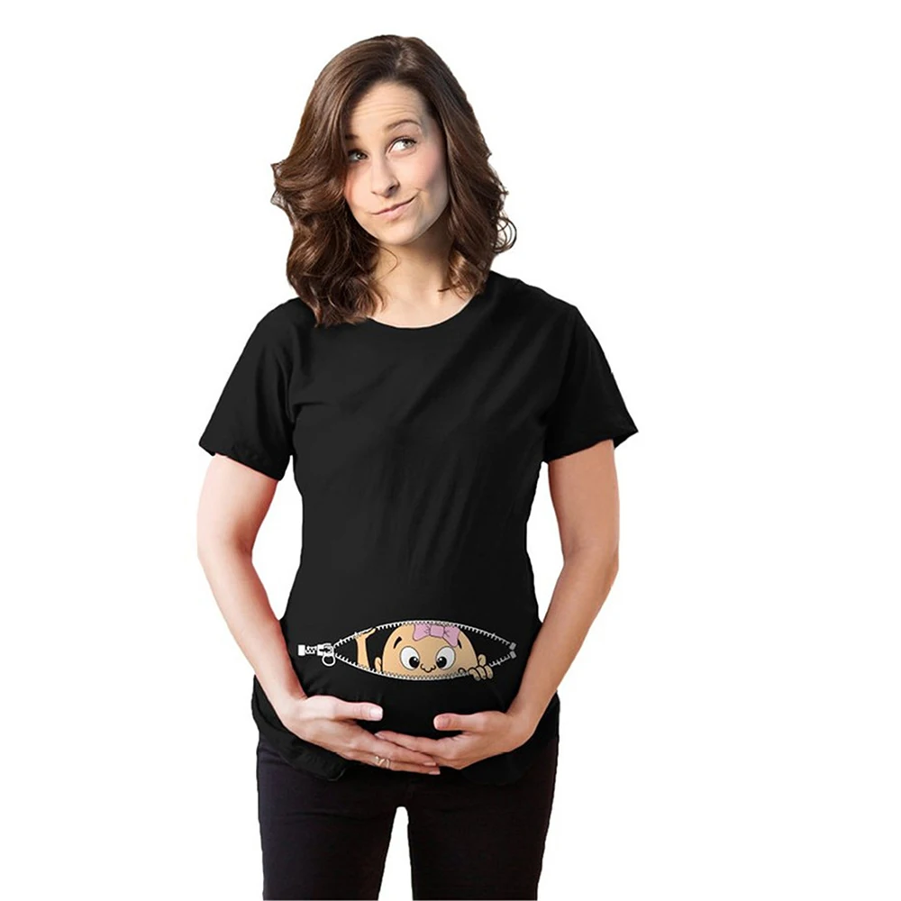 Одежда Marternity для беременных женщин Футболка Повседневная забавная рубашка