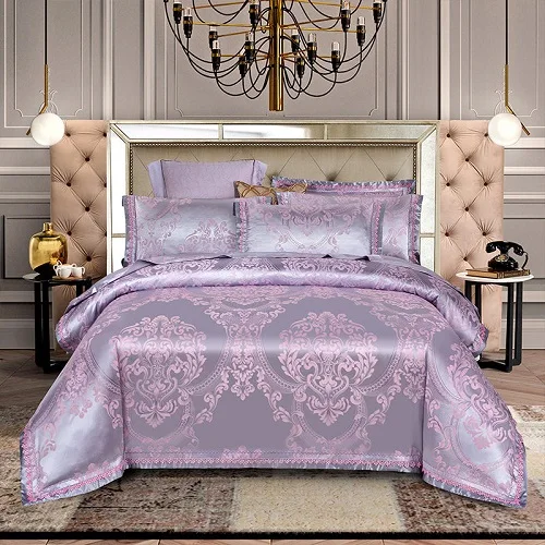 bedding set 12 4 шт., роскошный Шелковый сатиновый Комплект постельного белья премиум класса, постельное белье King queen, простыня, простыня, набор пододеяльников, Комплект постельного белья, наволочки - Цвет: bedding set 12