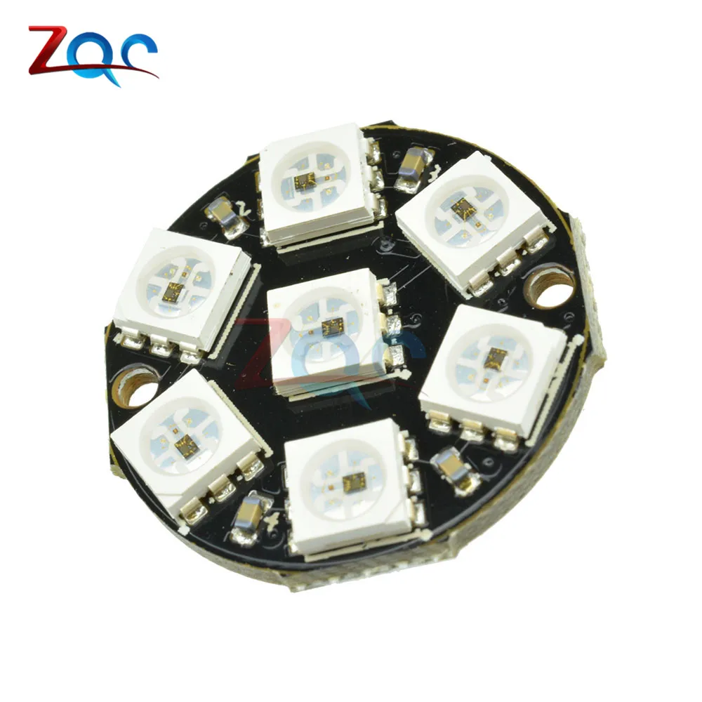 7 бит светодиодный WS2812 5050 RGB кольцевая лампа светильник LED со встроенным драйверы
