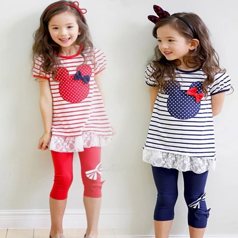 НОВЫЕ комплекты одежды для девочек маленьких на лето Детские повседневные