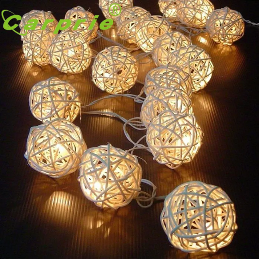 Super 20 LED Warm White Rattan Ball String Fairy Lights For Xmas Wedding Party Hot | Лампы и освещение