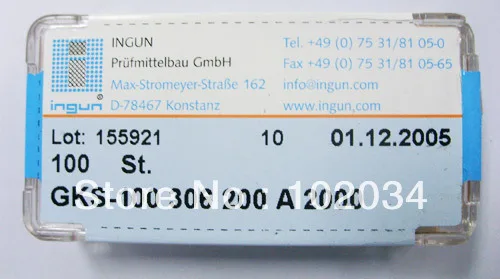 100 шт./лот INGUN GKS100-306-200 306 200 A 2000 пружинный тестовый зонд Pogo Pin Сделано в Тайване |