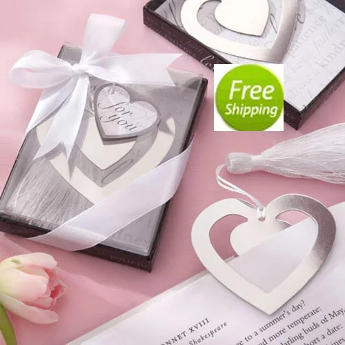 Бесплатная доставка 50 шт./лот! Закладки в виде сердца с шелковыми кисточками для