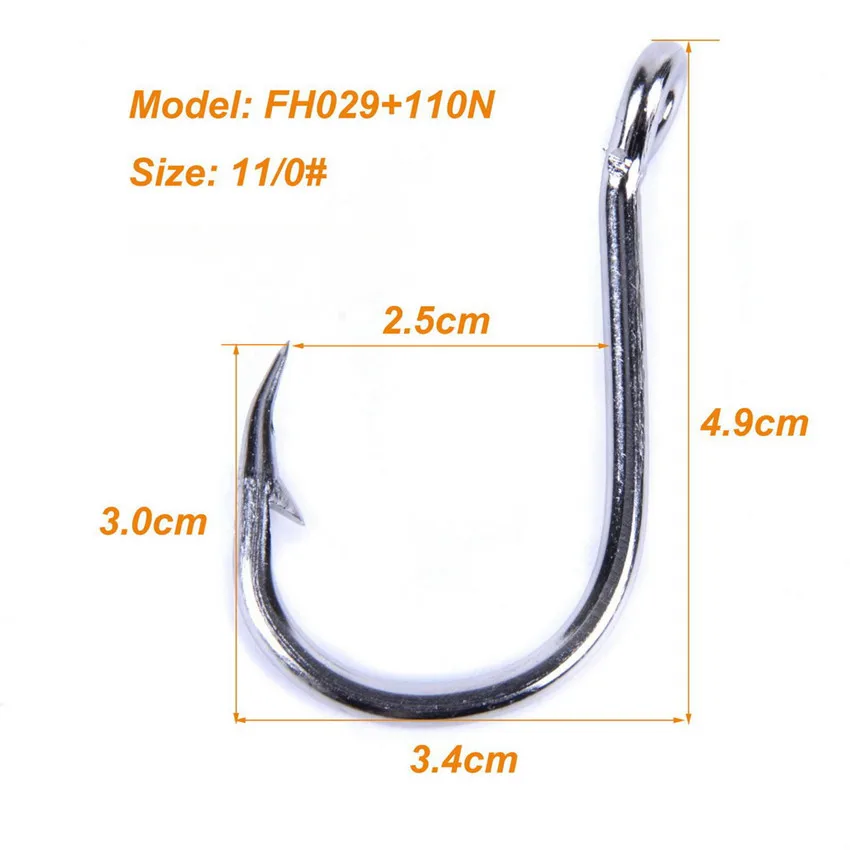 Size 11 0 100 шт. рыболовные крючки Размер 1/0#-13/0# рыболовные Крючки Карп Рыболовный крючок джиг большой Рыболовный крючок - Цвет: Size 11 0