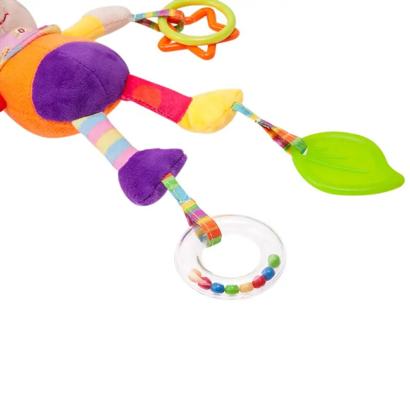 Детские погремушки с животным принтом подвесные кольцом для девочек и мальчиков