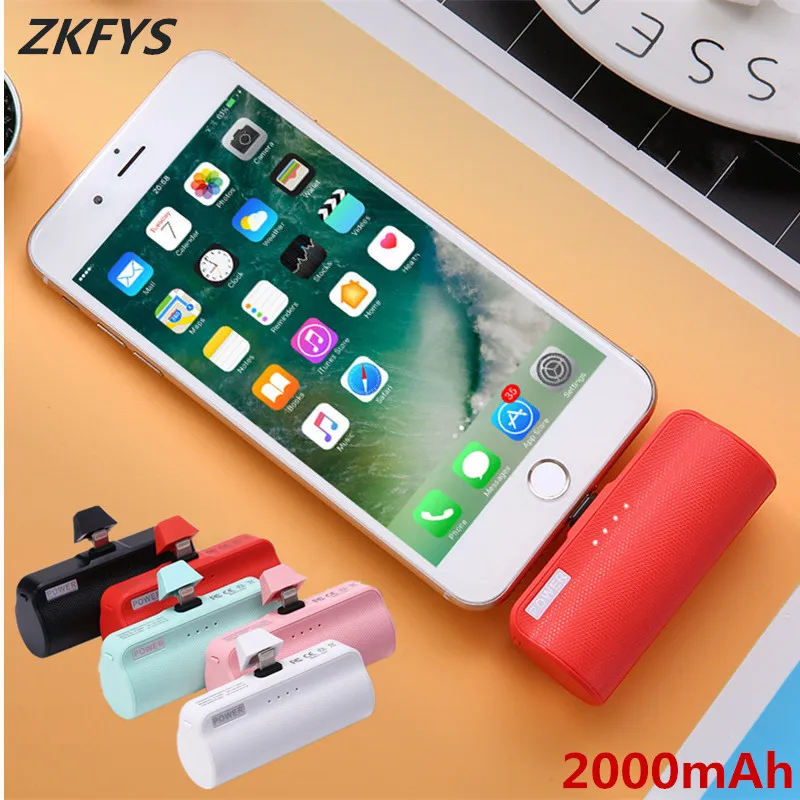 ZKFYS 2000 мАч портативный мини банк питания Внешний аккумулятор для iPhone Xiaomi samsung HUAWEI быстрое зарядное устройство мини банк питания