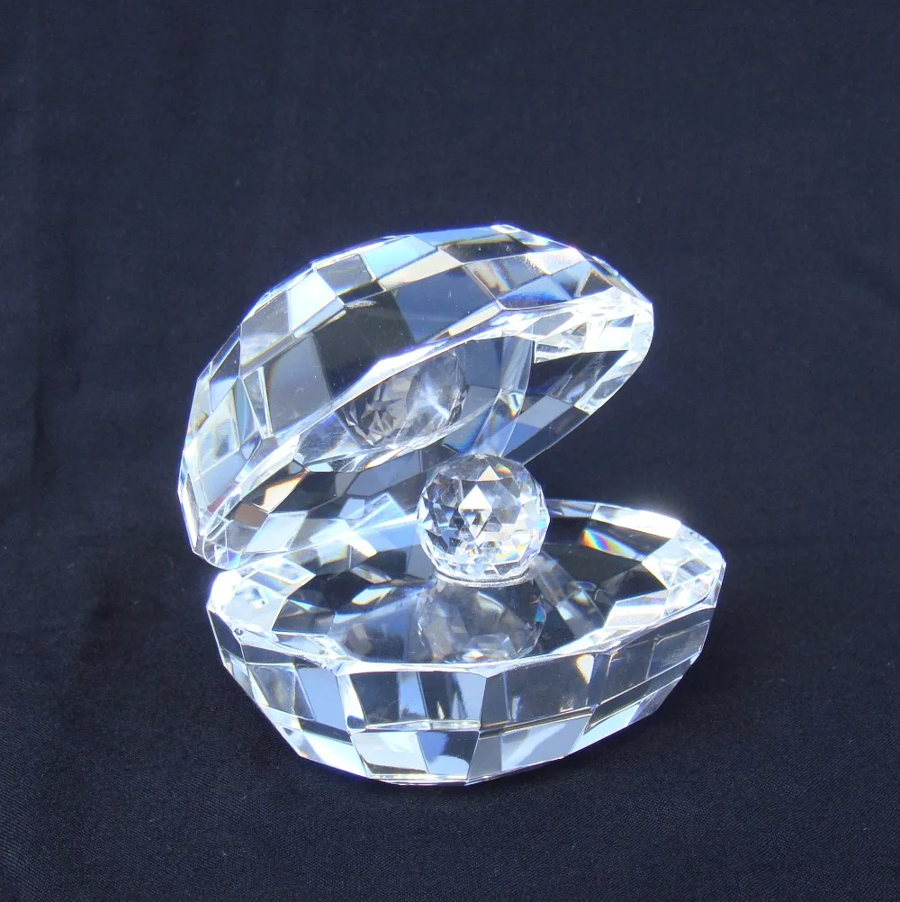 Прозрачная кристальная жемчужная Мидия модель декоративный Кварцевый Рок