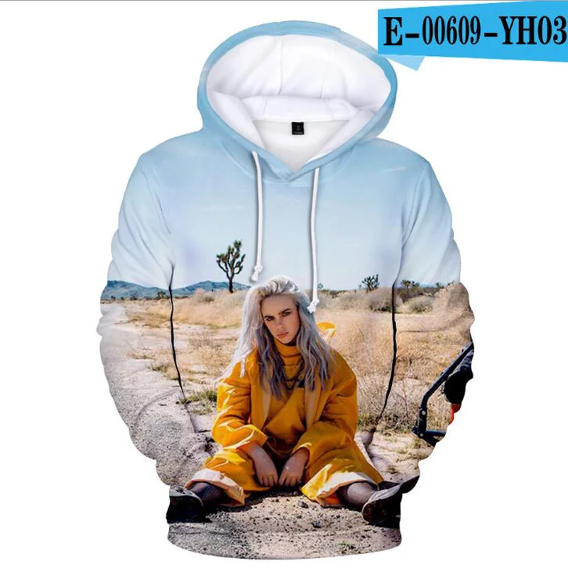 В Стиле Хип-хоп, модная Фирменная Костюмы Billie Eilish 3D принт худи свободного кроя из Для женщин с капюшоном толстовки, пуловеры, повседневный стиль, уличная одежда, топы - Цвет: 021