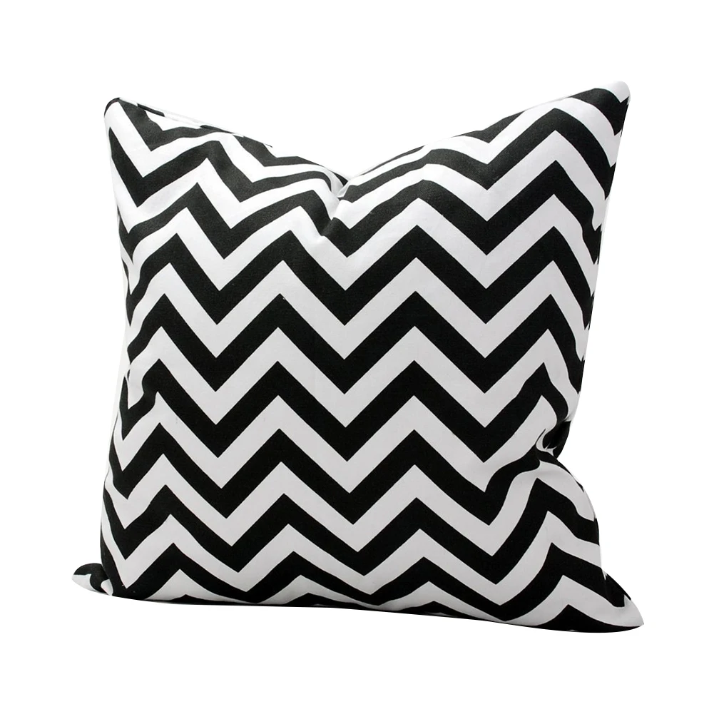 Простой Стиль черный белый цвет Наволочка мягкие волны узор бросить наволочка