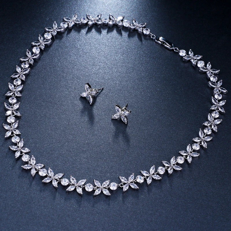 GMGYQ люкс wit goud-kleur Elegante Vorm Свадебные фианиты Ketting Oorbellen комплекты ювелирных украшений voor vrouwen подарок