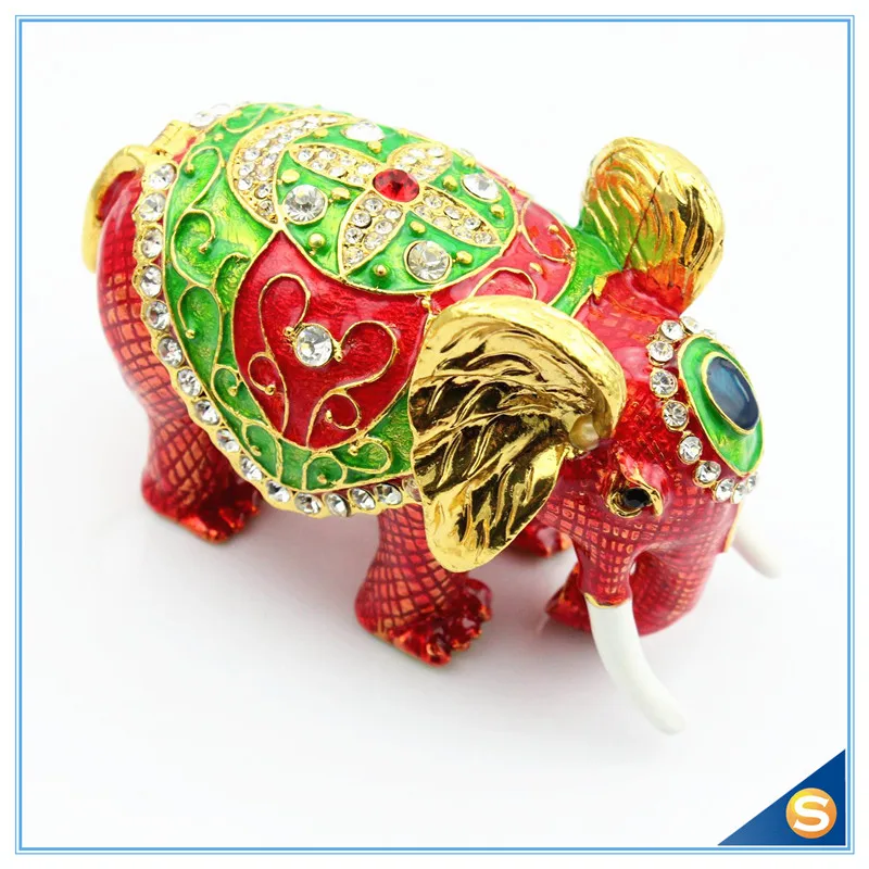 Искусственная Эмаль Слон в форме животного Стразы|box box|rhinestone boxelephant box |