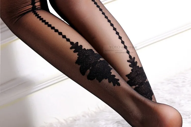 Ультратонкие сексуальные женские колготки белье для ночного клуба выше колена с
