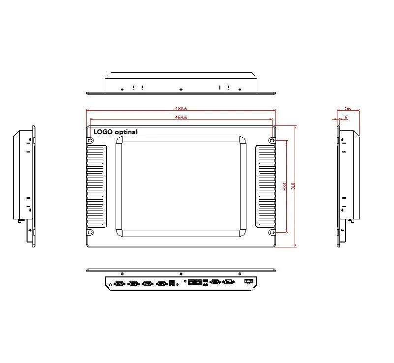 15 дюймовый стеллажный монтажный ПК Core i3 4005U CPU/4 Гб RAM/64 SSD промышленный сенсорный