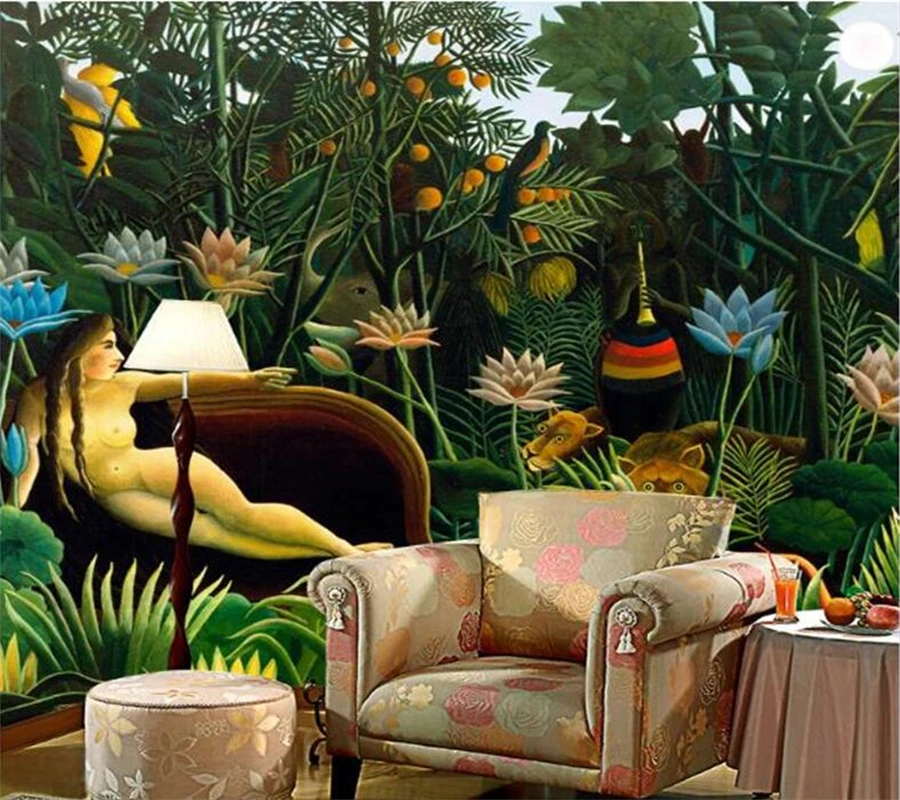 beibehang Painting sofa bedroom wallpaper backdrop of tropical forest large mural Custom Size 3D wall | Обустройство дома