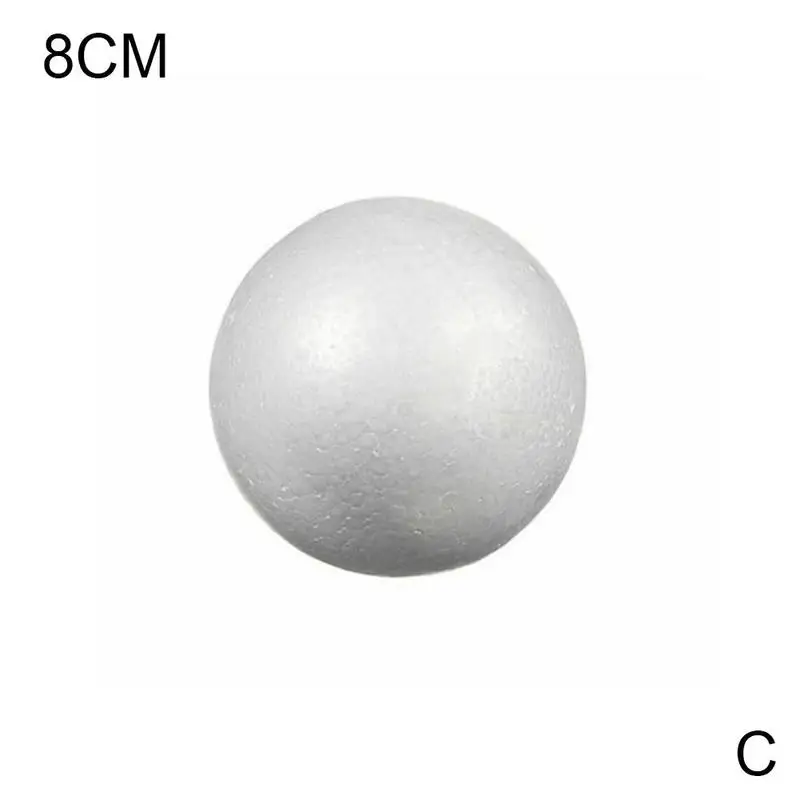 8cm 10pcs 3/5/8/10 см моделирование вспененный пенополистирол пены мяч белые шары для поделок для DIY для рождественской вечеринки Свадебные украшения Поставки подарки 10 шт - Цвет: 8cm 10pcs