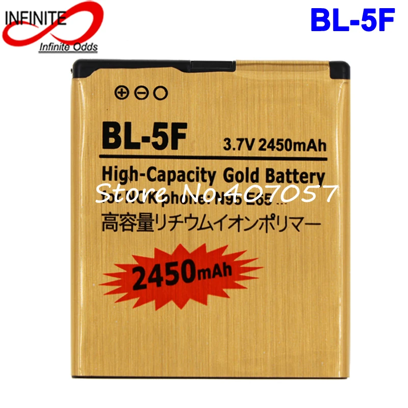 2450 мА/ч BL 5F для Nokia N96 N95 золото Батарея BL5F VI238 P69|bl 5f|battery for nokiabattery |
