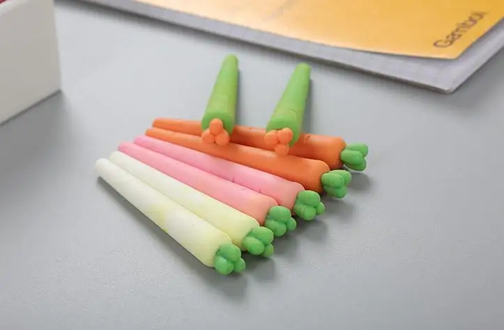 4 шт./компл. Kawaii моделирование растительное морковь стираемая ручка школьные Ластики Студент гелевая ручка резиновые ластики канцелярские товары для исправлений