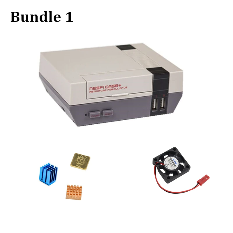 Retroflag NESPi чехол+ Raspberry Pi 3 Чехол Коробка игровая консоль Вентилятор охлаждения радиаторы 5V3A источник питания для RPI Модель B Plus