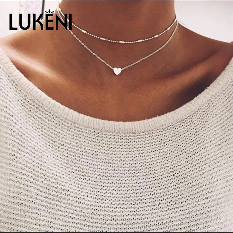 Женское винтажное ожерелье LUKENI модное Золотистое Ожерелье с медальоном в форме