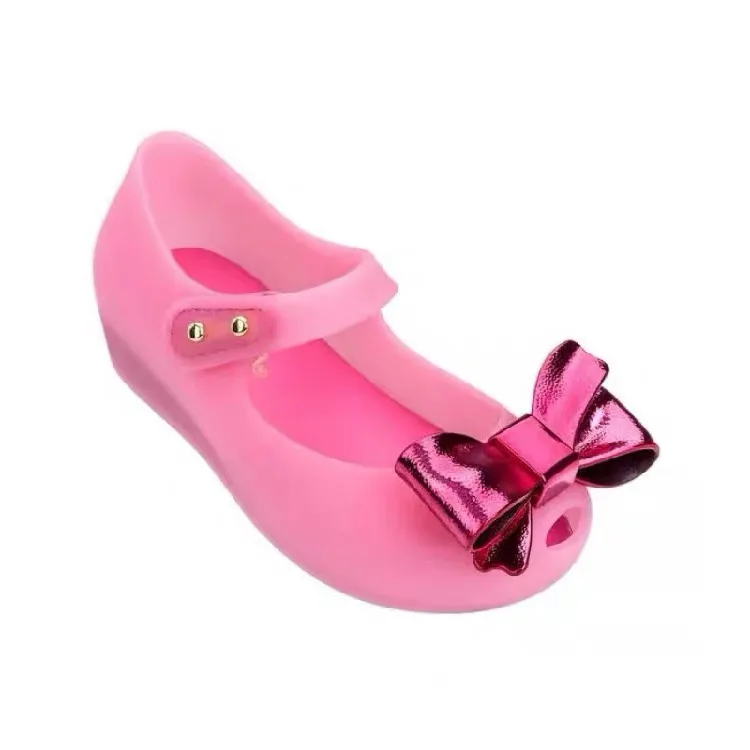 pink Мини Мелисса оригинальные женские босоножки, Девушка Желе Детские Сандалии, босоножки; пляжная обувь с нескользящей подошвой Toddle14-19CM - Цвет: pink