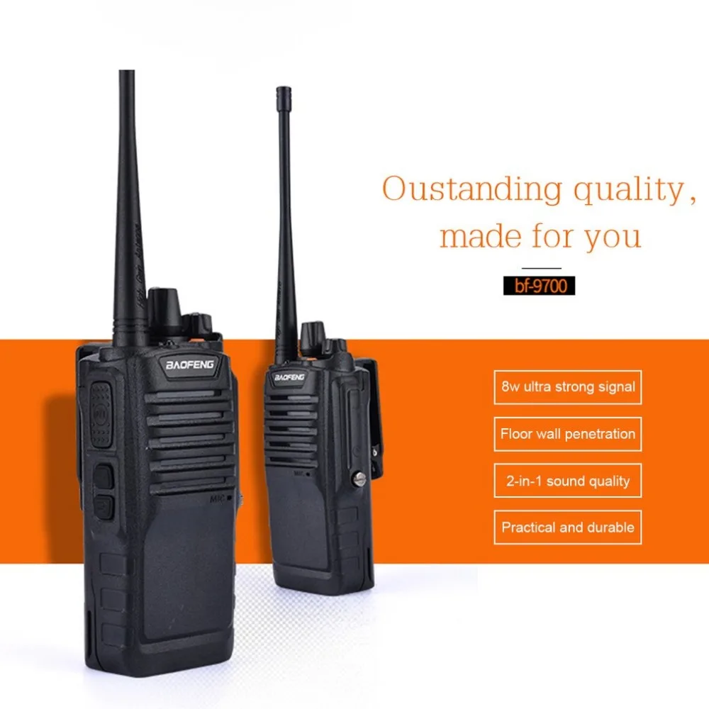 BaoFeng-9700 Walkie Talkie 8 Вт UHF радио трансивер водонепроницаемый сканер для наружного охоты кемпинга специальная гарнитура