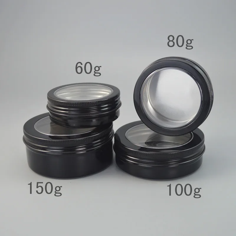100 шт. пустые черные многоразовые банки 60 г алюминиевые для кастрюль