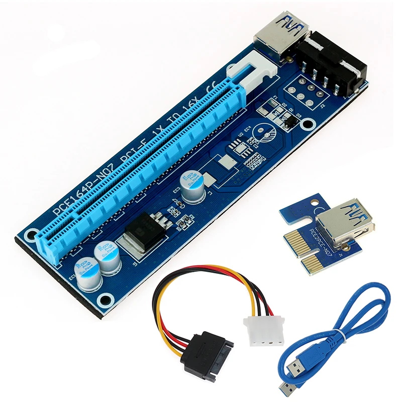 USB 3 0 PCI E Express 1x к 16x расширитель переходная карта Кабель питания 60 см PCIE Mining Card