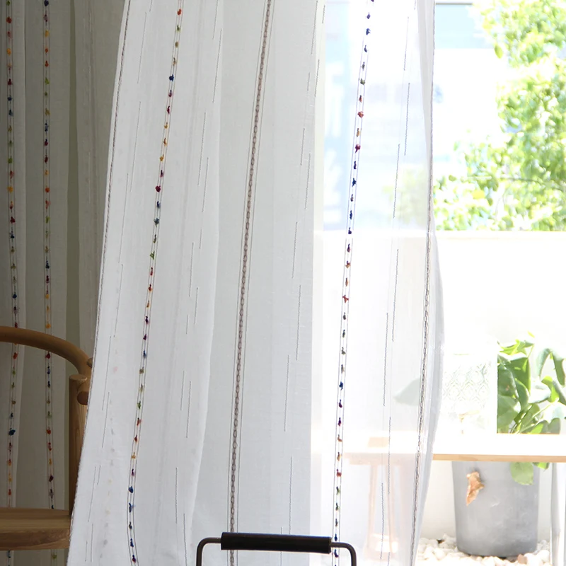 Скандинавские вертикальные красочные стереоскопические вышитые линии отвесные