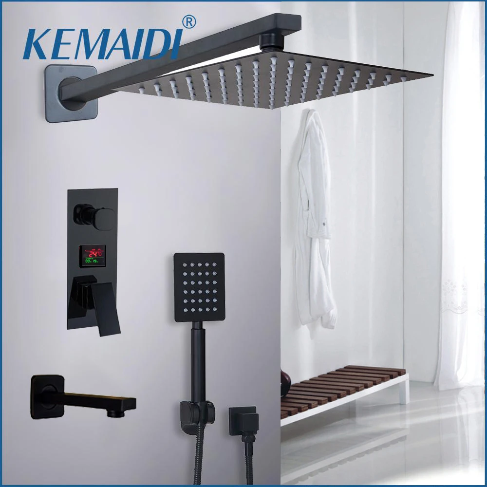 

Смеситель для душа KEMAIDI, 3 режима работы, черный