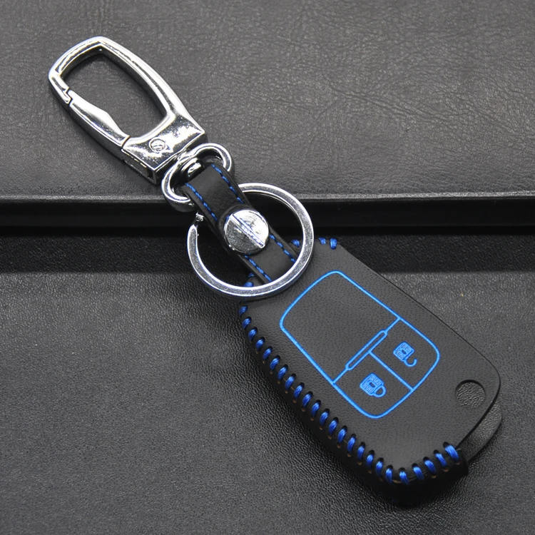 Car key cover case Suitable for Chevrolet car fold genuine leather two buttons free shipping | Автомобили и мотоциклы
