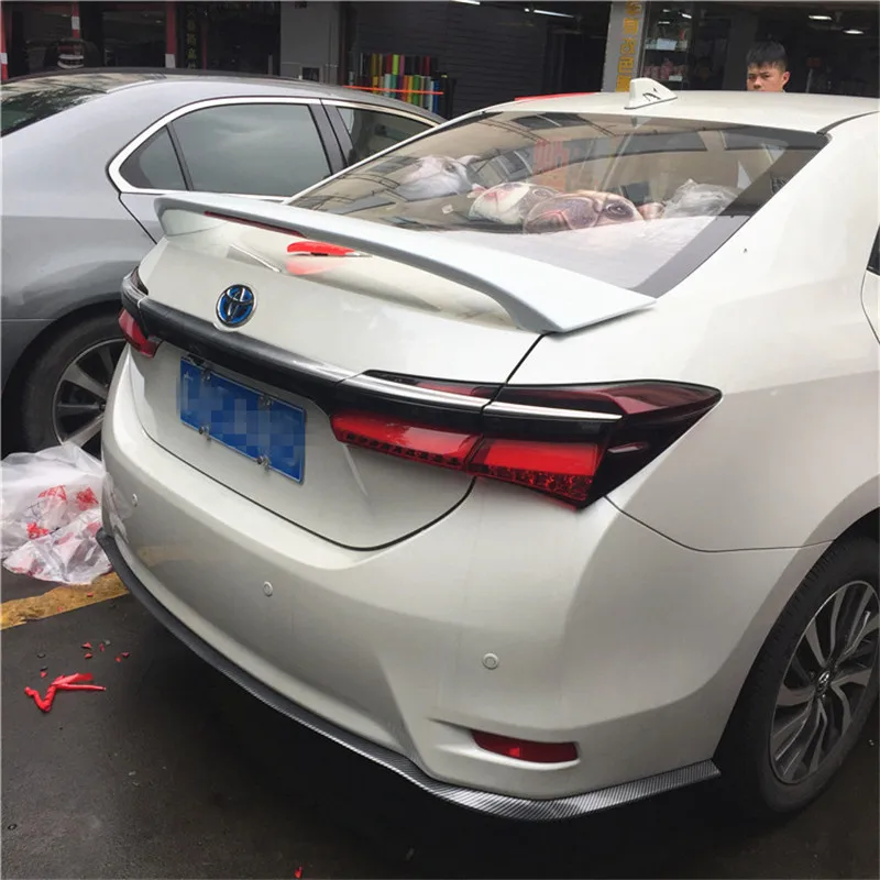 Спойлер для Toyota Corolla 2014 2017 corolla спойлер со светом высокого качества ABS Материал
