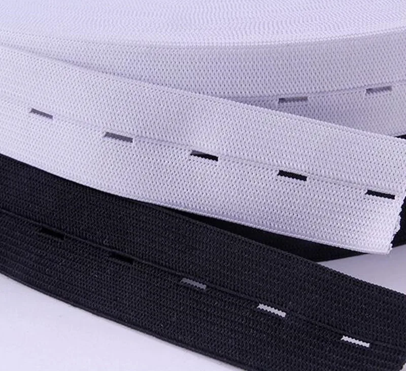 5 метров белый и черный Швейные вязаные петли плоские эластичные ленты 20 мм